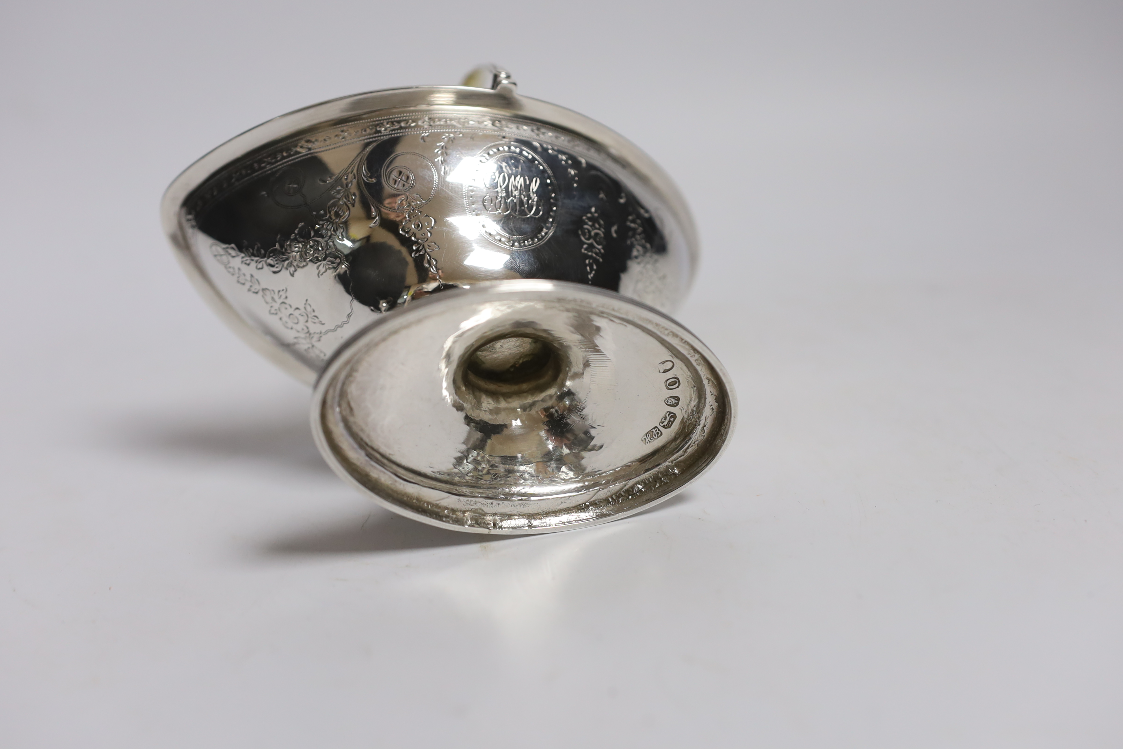 A George III engraved silver sugar basket, by Hester Bateman, London, 1790, width 13.7cm, 4.4oz.
